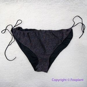 NEW‎  It’s Now Cool the gathered tie pant bikini bottom black lurex, size L